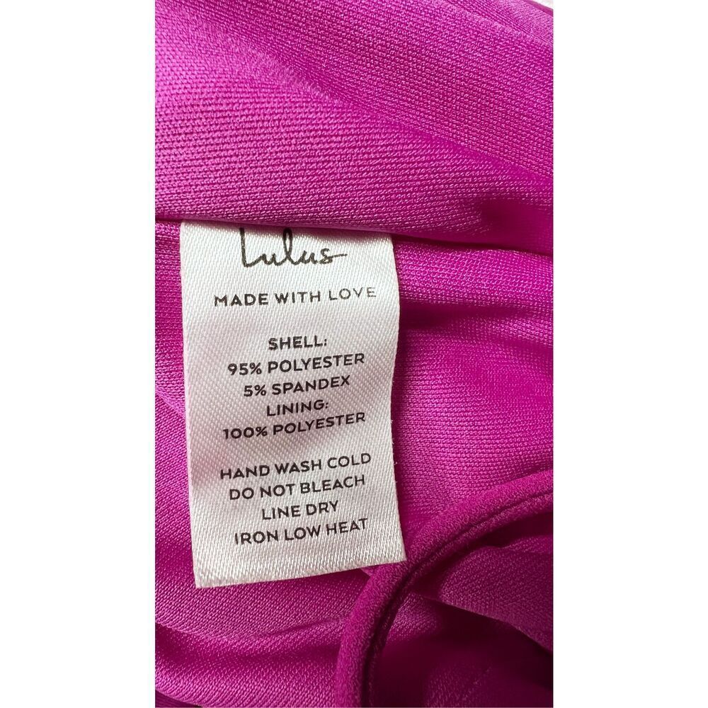 Lulus Always Turning Heads Magenta Bustier Tulip Midi Dress Size L NWT - Picture 10 of 10